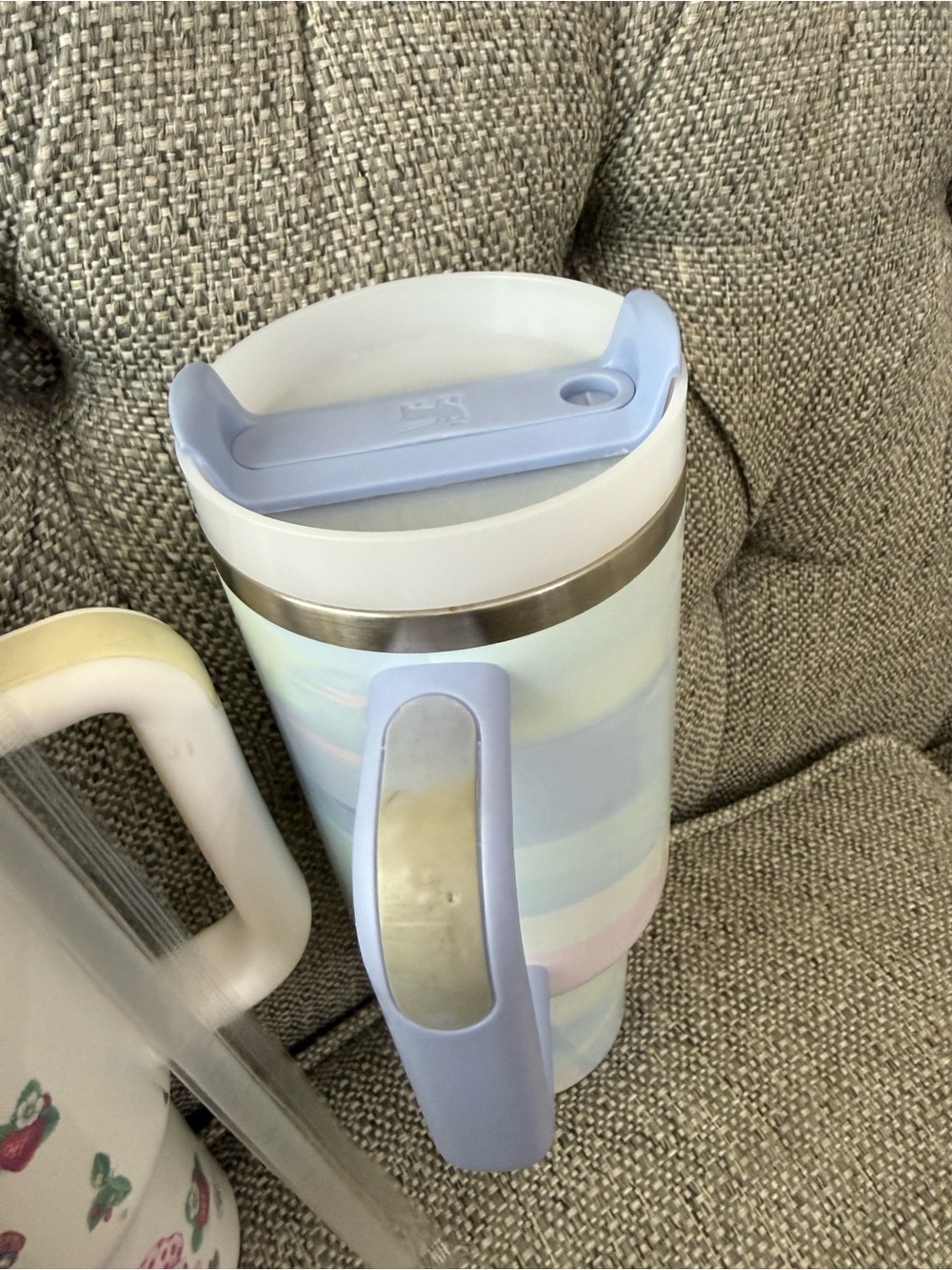 Stanley Travel Mugs - Floral Strawberry Print & Pastel Blue Ombre - Picture 2 of 7